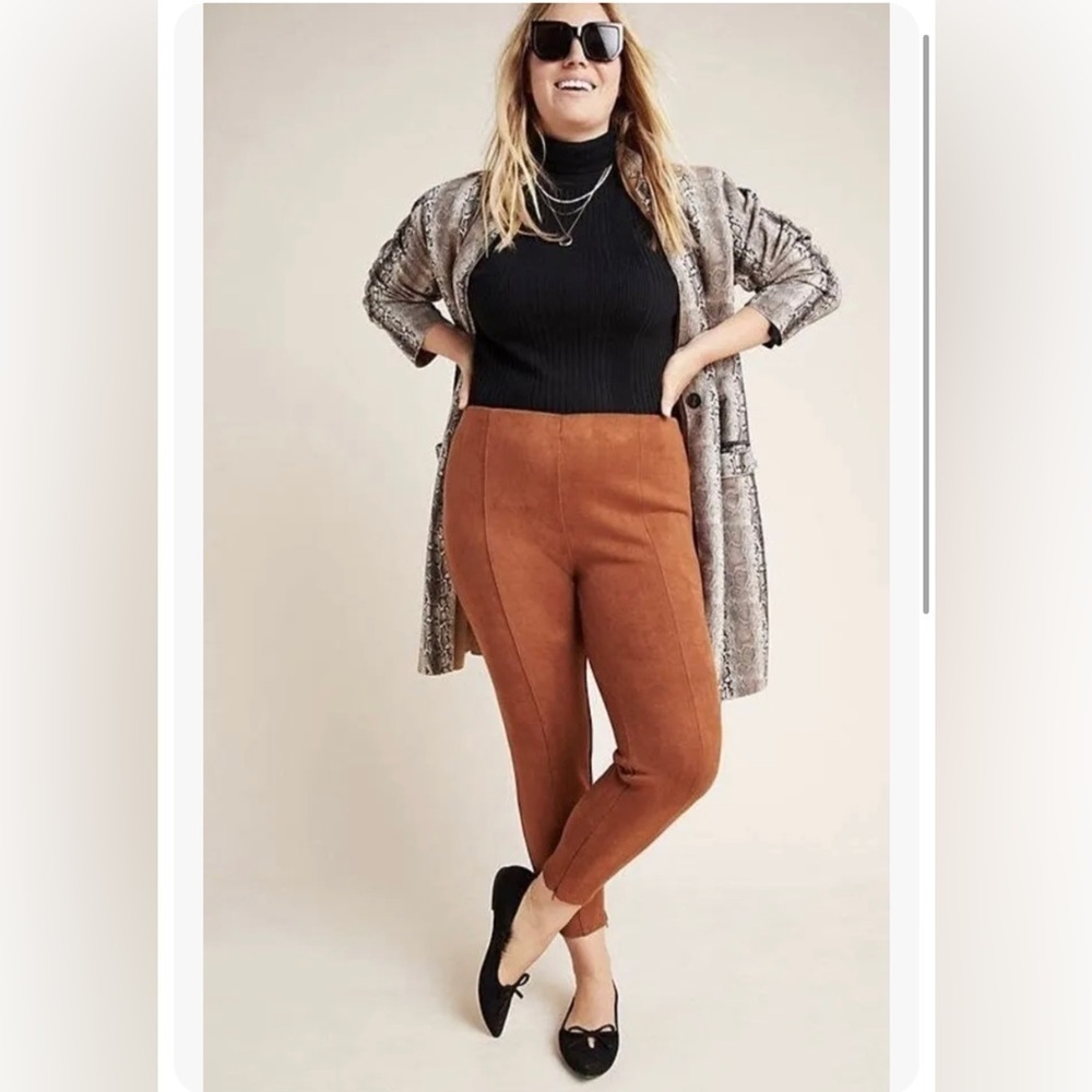 Anthropologie Pull on Faux Suede Leggings Pants